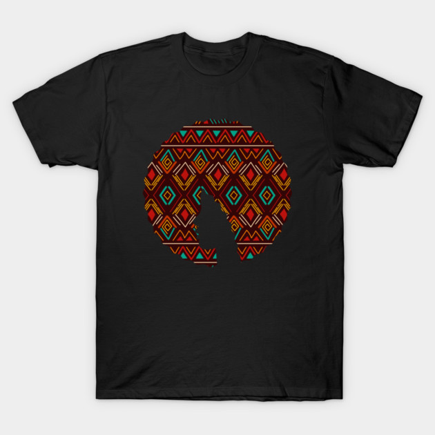 Afro Hair Woman with African Pattern, Black History T-Shirt by logiamerch