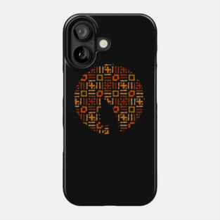 Afro Hair Woman with African Pattern, Black History Phone Case