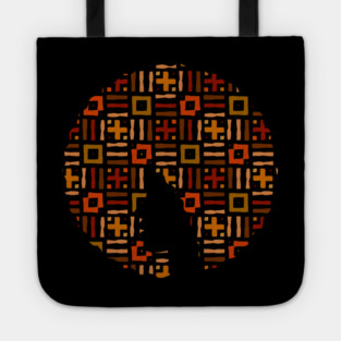 Afro Hair Woman with African Pattern, Black History Tote