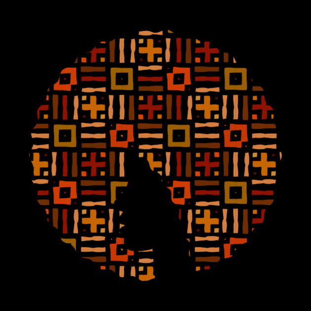 Afro Hair Woman with African Pattern, Black History by logiamerch