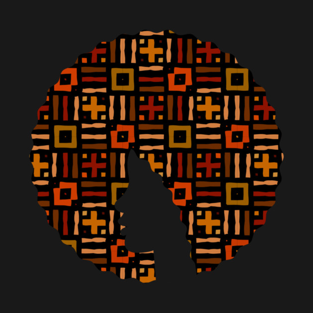 Afro Hair Woman with African Pattern, Black History by logiamerch