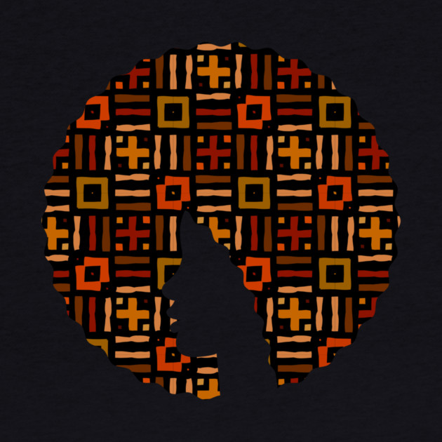 Afro Hair Woman with African Pattern, Black History by logiamerch