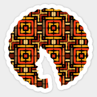 Afro Hair Woman with African Pattern, Black History Magnet