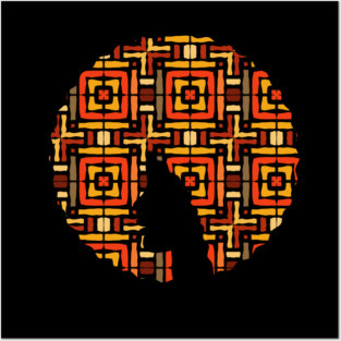 Afro Hair Woman with African Pattern, Black History Posters and Art