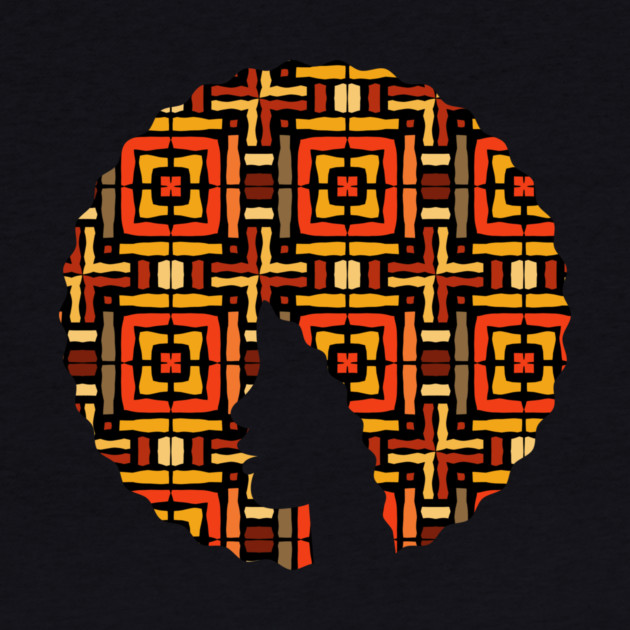 Afro Hair Woman with African Pattern, Black History by logiamerch