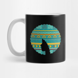 Afro Hair Woman with African Pattern, Black History Mug