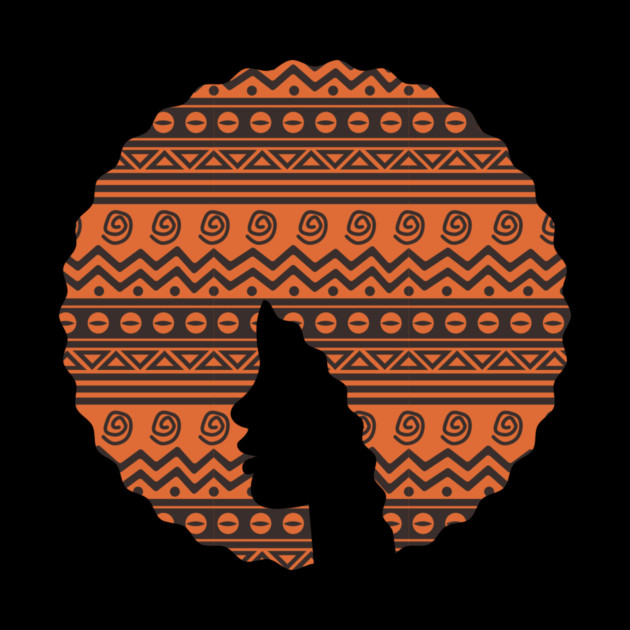 Afro Hair Woman with African Pattern, Black History by logiamerch