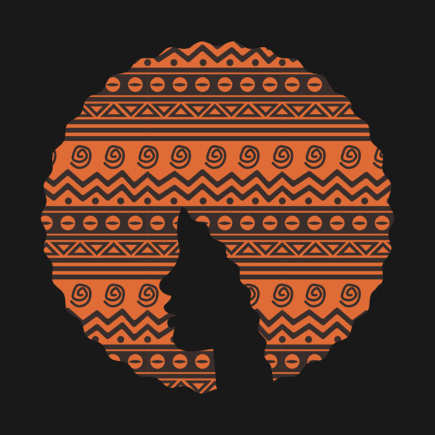 Afro Hair Woman with African Pattern, Black History by logiamerch