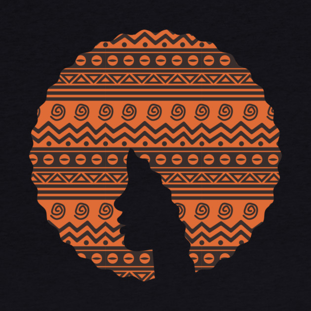Afro Hair Woman with African Pattern, Black History by logiamerch