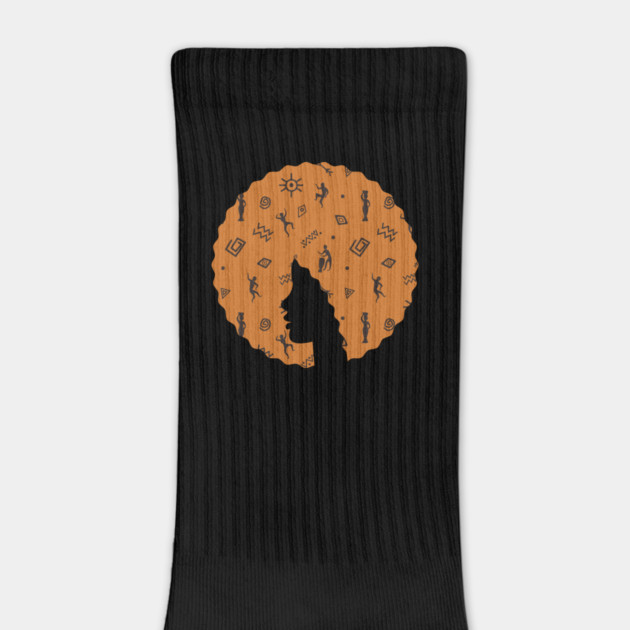 Afro Hair Woman with African Pattern, Black History by logiamerch