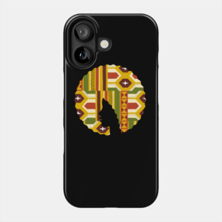 Afro Hair Woman with African Pattern, Black History Phone Case