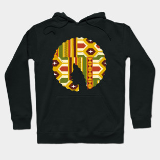 Afro Hair Woman with African Pattern, Black History Hoodie