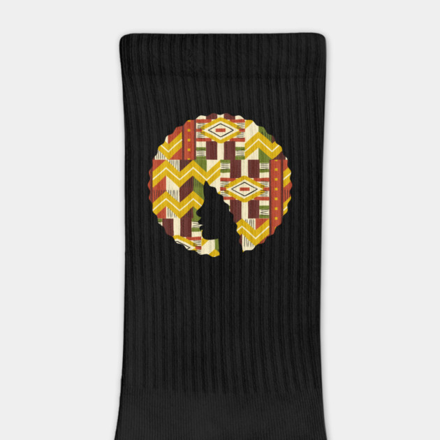 Afro Hair Woman with African Pattern, Black History by logiamerch