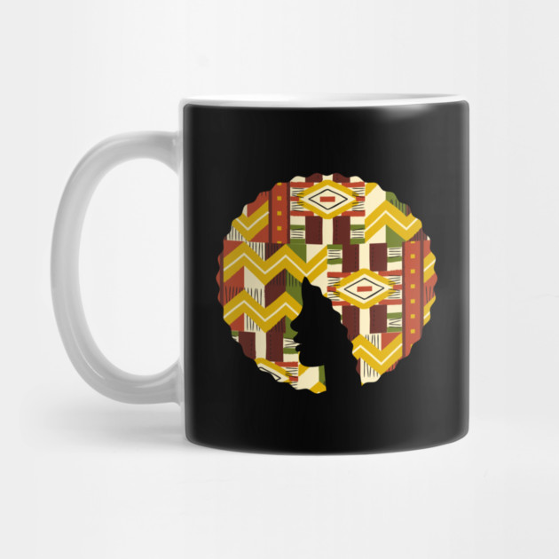 Afro Hair Woman with African Pattern, Black History by logiamerch
