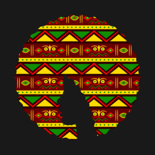 Afro Hair Woman with African Pattern, Black History T-Shirt