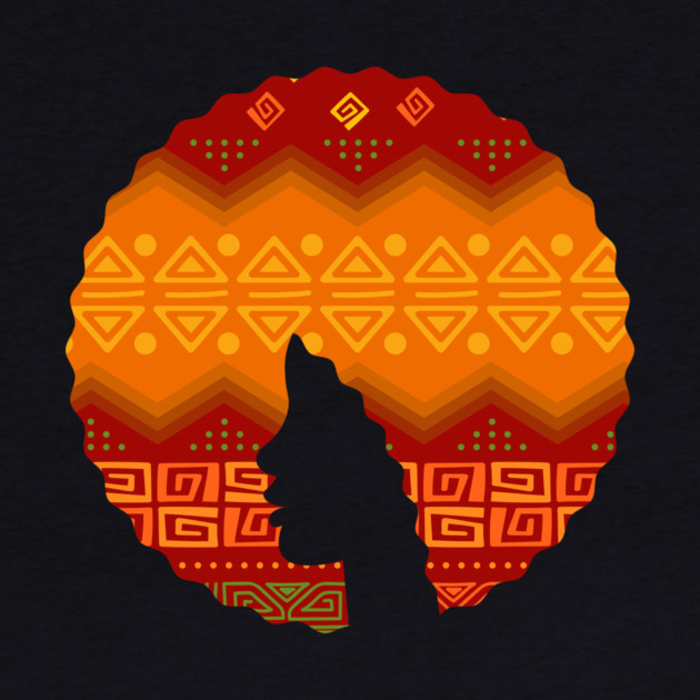 Afro Hair Woman with African Pattern, Black History by logiamerch