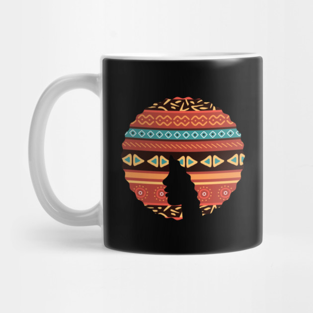 Afro Hair Woman with African Pattern, Black History by logiamerch