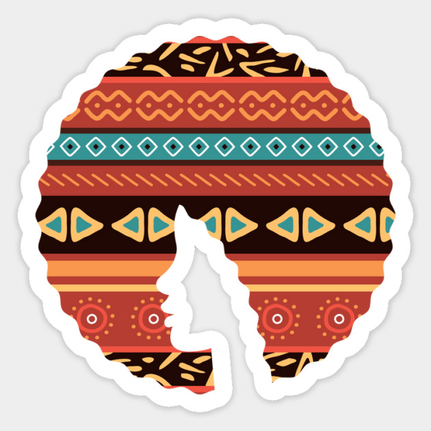 Afro Hair Woman with African Pattern, Black History Magnet by logiamerch
