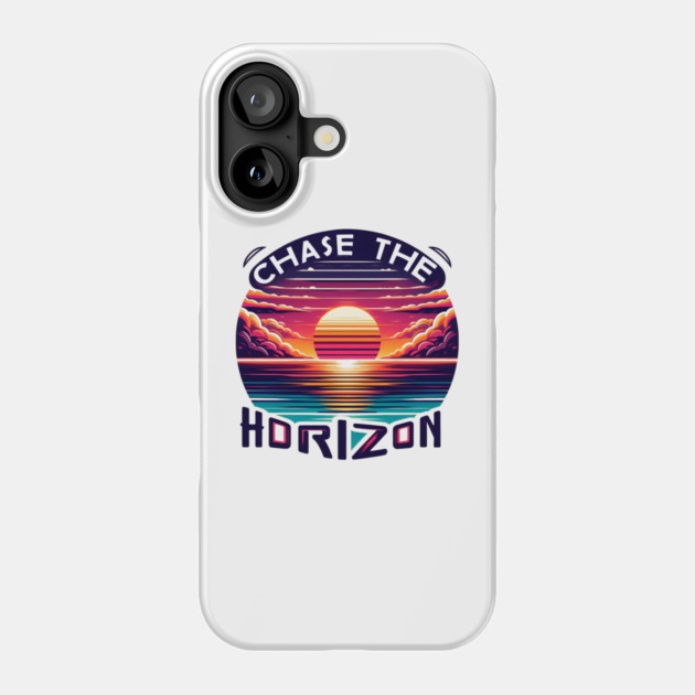 Chase the Horizon – Retro Sunset Motivational Artwork Phone Case by MakerMind8.2