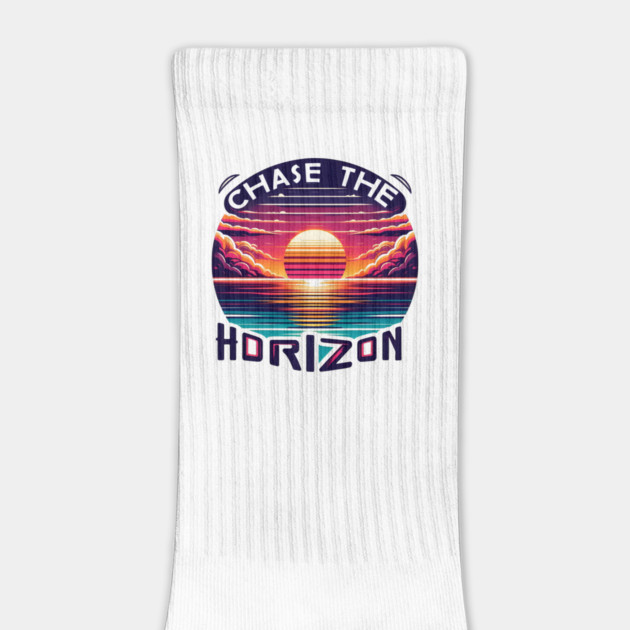 Chase the Horizon – Retro Sunset Motivational Artwork by MakerMind8.2