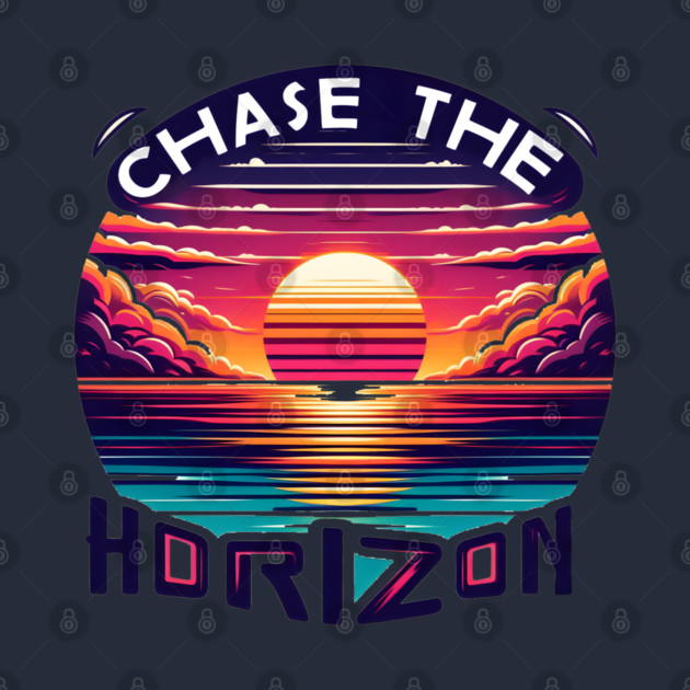 Chase the Horizon – Retro Sunset Motivational Artwork by MakerMind8.2