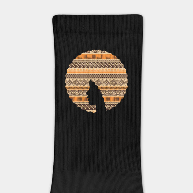 Afro Hair Woman with African Pattern, Black History by logiamerch