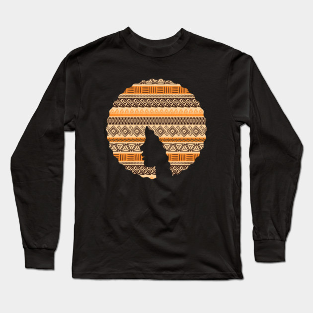 Afro Hair Woman with African Pattern, Black History Long Sleeve T-Shirt by logiamerch