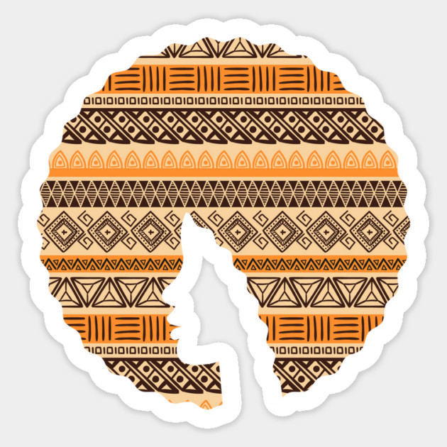 Afro Hair Woman with African Pattern, Black History Sticker by logiamerch