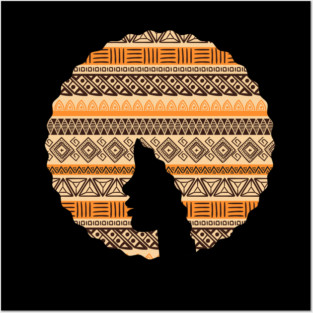 Afro Hair Woman with African Pattern, Black History Posters and Art