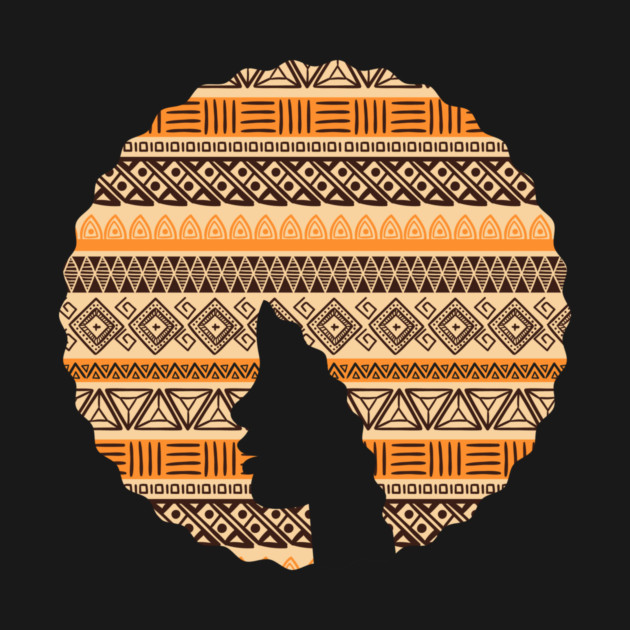 Afro Hair Woman with African Pattern, Black History by logiamerch
