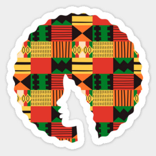 Afro Hair Woman with African Pattern, Black History Sticker