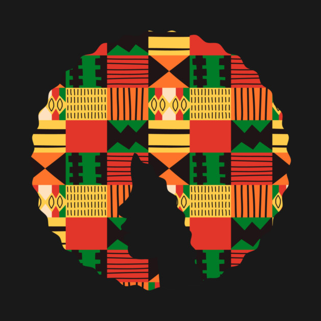 Afro Hair Woman with African Pattern, Black History by logiamerch