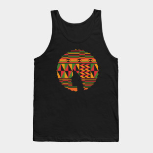 Afro Hair Woman with African Pattern, Black History Tank Top