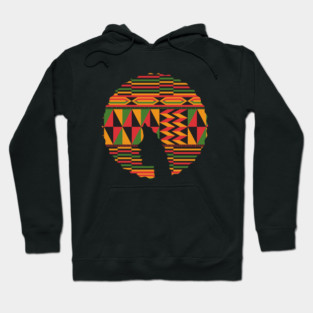 Afro Hair Woman with African Pattern, Black History Hoodie