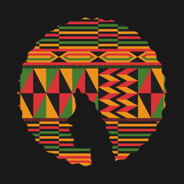 Afro Hair Woman with African Pattern, Black History by logiamerch