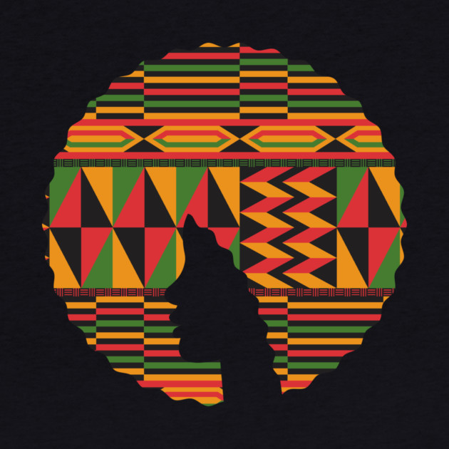 Afro Hair Woman with African Pattern, Black History by logiamerch