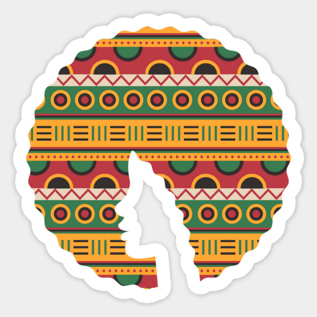 Afro Hair Woman with African Pattern, Black History Magnet by logiamerch