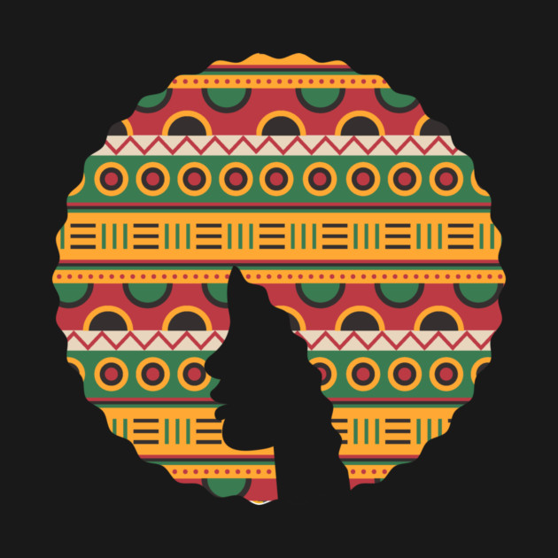 Afro Hair Woman with African Pattern, Black History by logiamerch