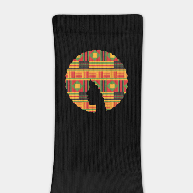 Afro Hair Woman with African Pattern, Black History by logiamerch
