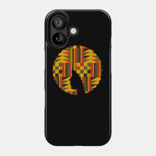 Afro Hair Woman with African Pattern, Black History Phone Case