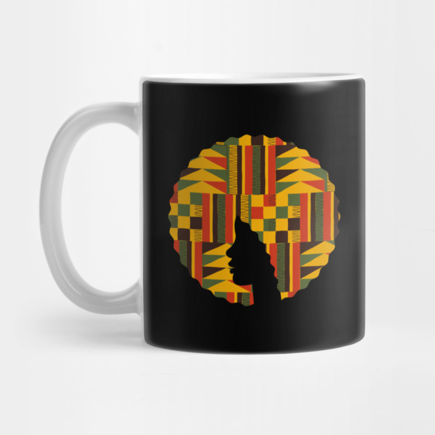 Afro Hair Woman with African Pattern, Black History by logiamerch