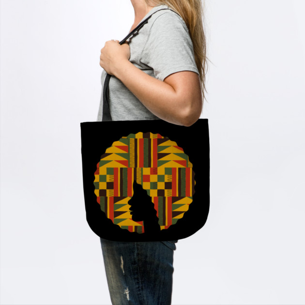 Afro Hair Woman with African Pattern, Black History by logiamerch