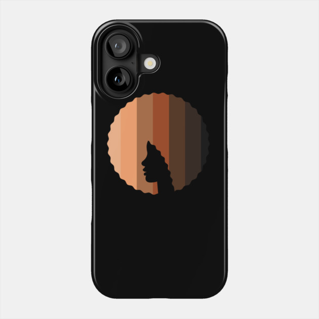 Afro Hair Woman with African Melanin Shades, Black History Phone Case by logiamerch