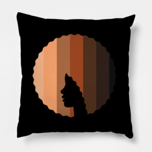 Afro Hair Woman with African Melanin Shades, Black History Pillow
