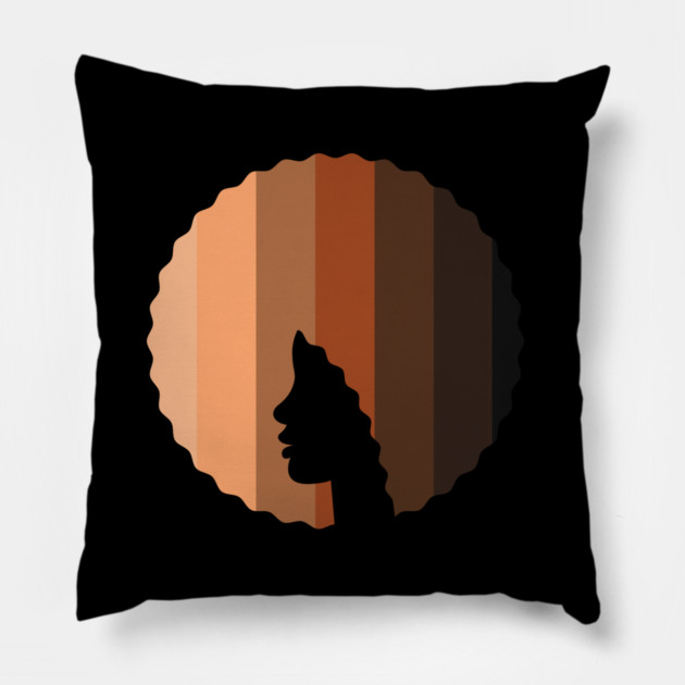 Afro Hair Woman with African Melanin Shades, Black History Pillow by logiamerch