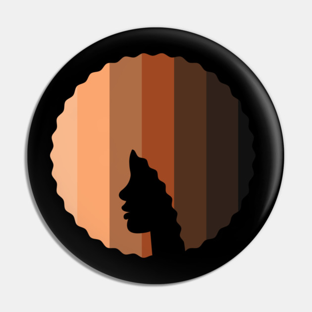 Afro Hair Woman with African Melanin Shades, Black History Pin by logiamerch