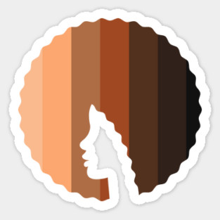 Afro Hair Woman with African Melanin Shades, Black History Sticker