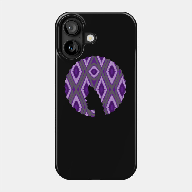 Afro Hair Woman with African Pattern, Black History Phone Case by logiamerch