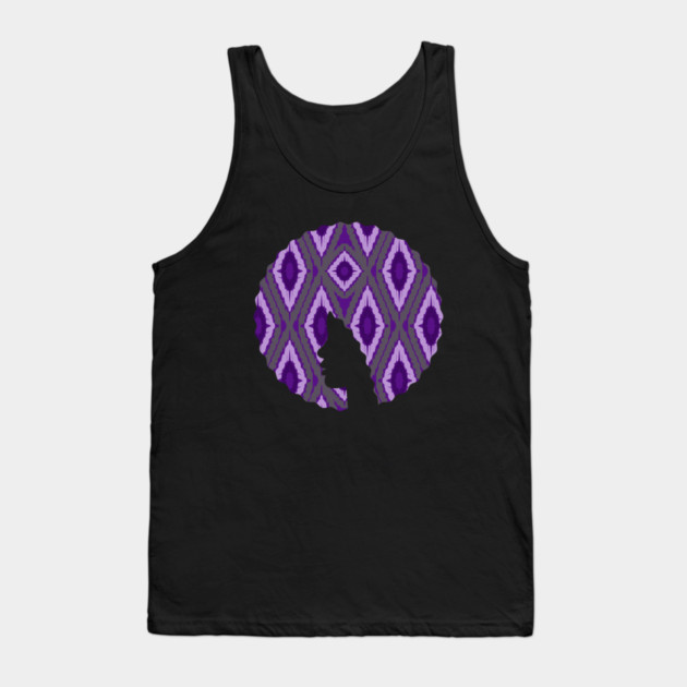 Afro Hair Woman with African Pattern, Black History Tank Top by logiamerch