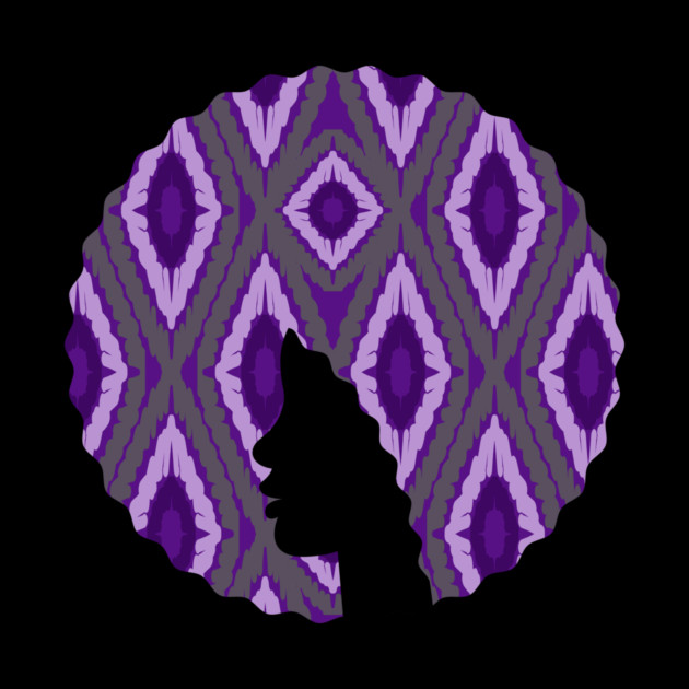 Afro Hair Woman with African Pattern, Black History by logiamerch